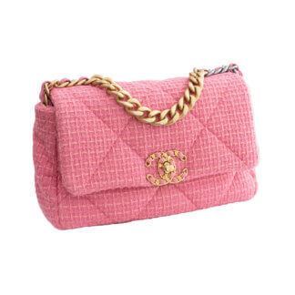 CHANEL 19 Small Tweed Handtasche Handbag Pink Pre-Loved 1125141 0