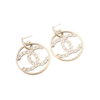 CHANEL 19P CC in Circle Hoop Earrings Kreolen Ohrringe Gold Pre-Loved 1125148 0