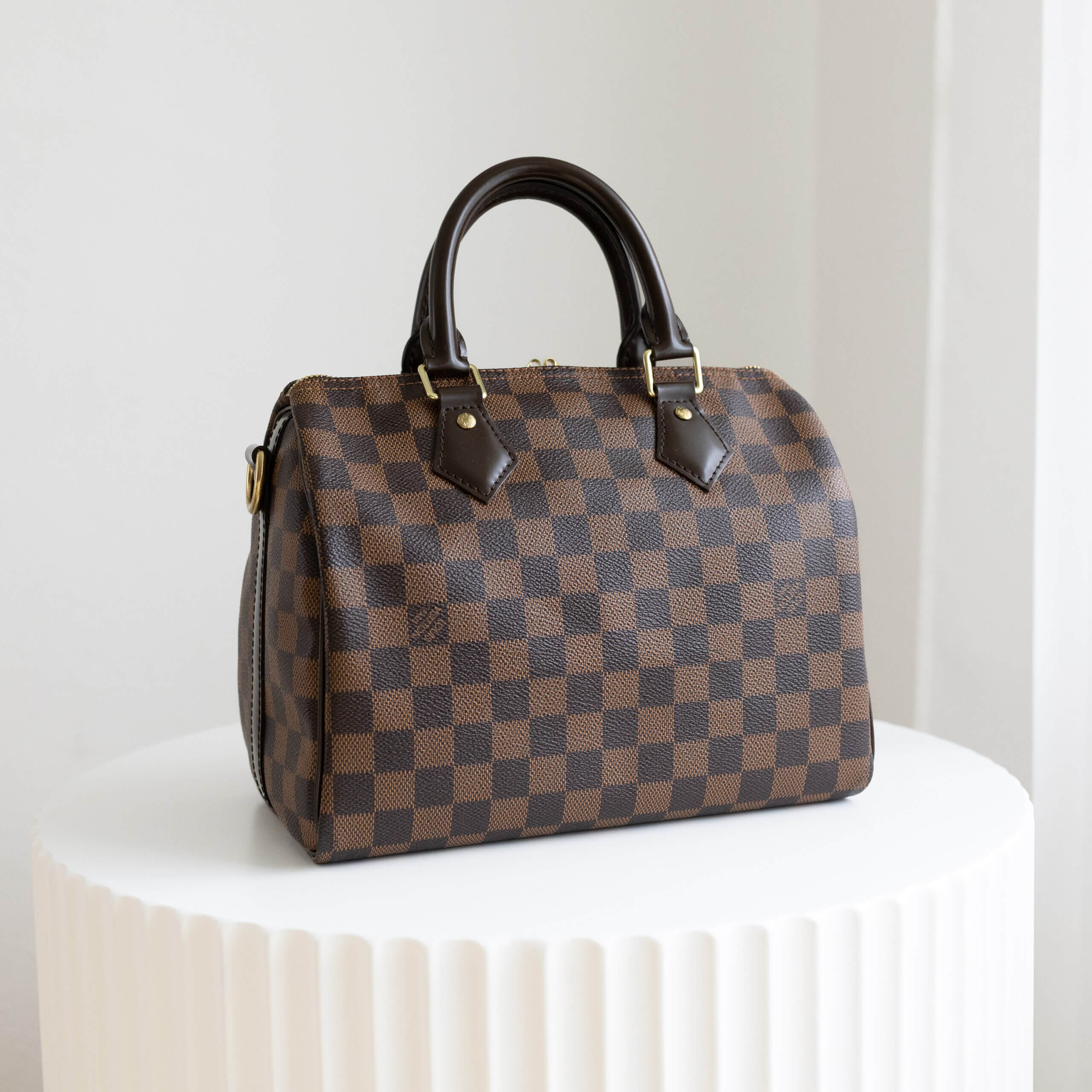 Louis Vuitton Speedy Bandouliere 25 Damier Ebene Canvas Handtasche Braun Pre-Loved 32621 2